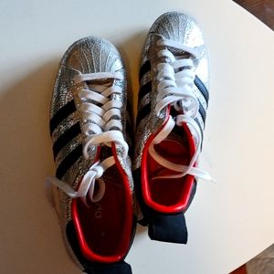 Adidas Silver Metallic Superstar Size US 8.5 Athletic shoes